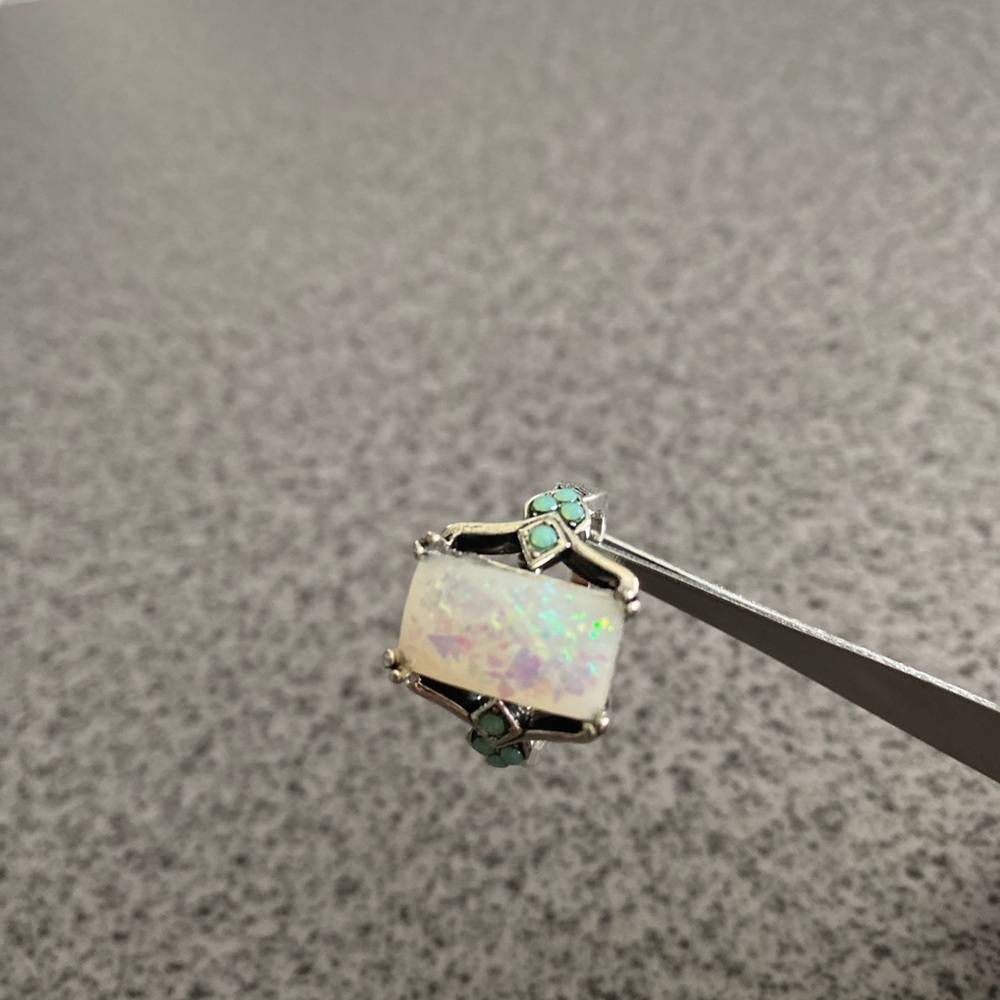 SS 925 OPAL RING SIZE 8 (NEW) - Picture 3 of 5